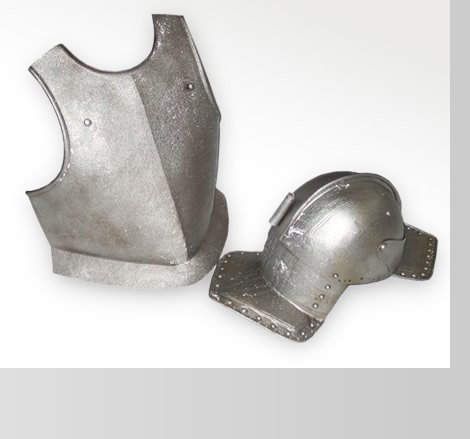 Armour breastplate and helmet